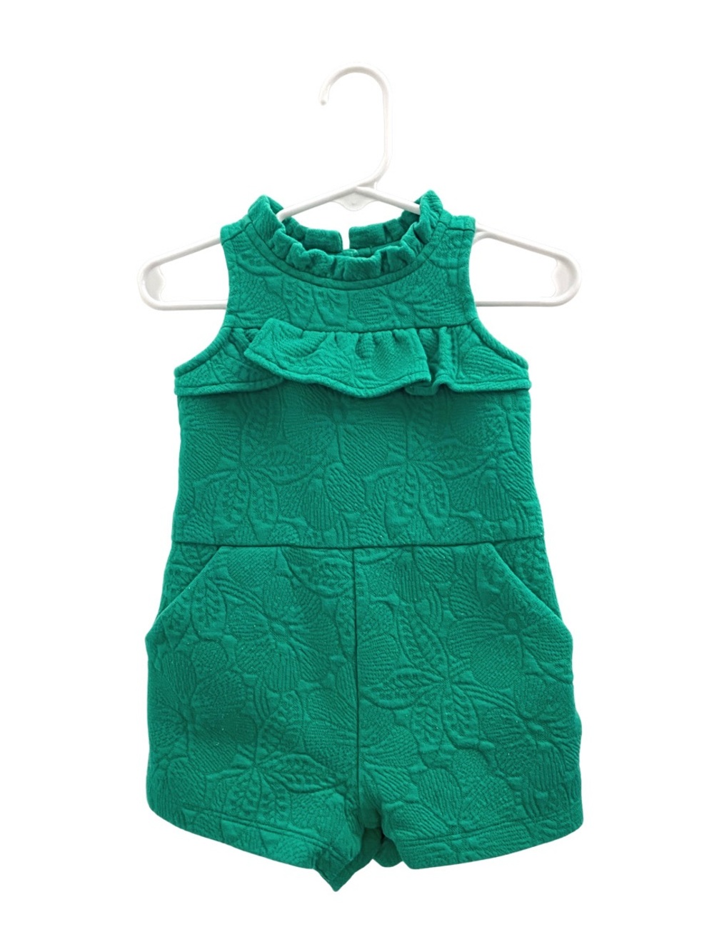 Janie & Jack Green Romper Size 12-18 Months